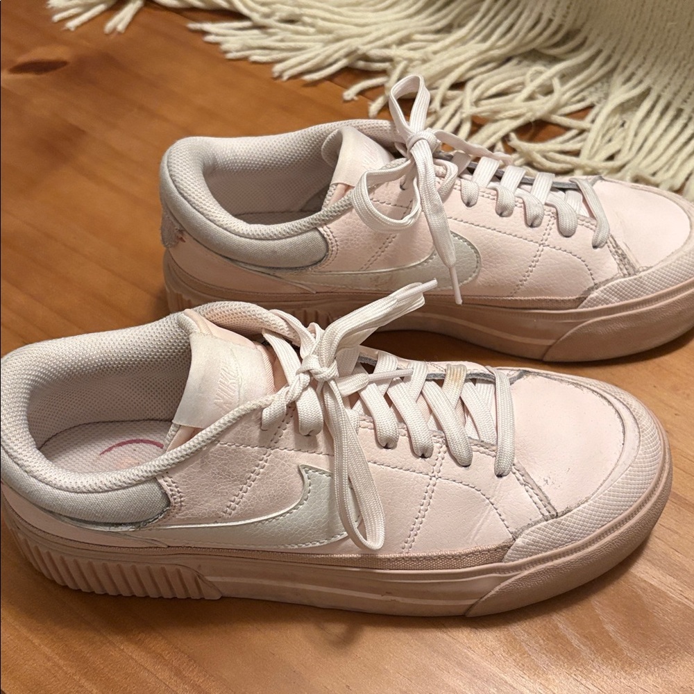 Nike pale pink and White Sneakers